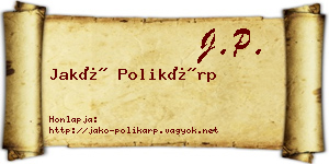 Jakó Polikárp névjegykártya